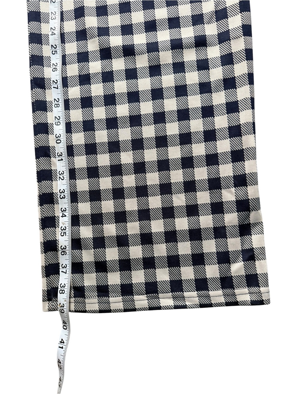Cider Navy Gingham Wide Leg Jumpsuit Button Front Pockets Size Medium - Picture 14 of 14